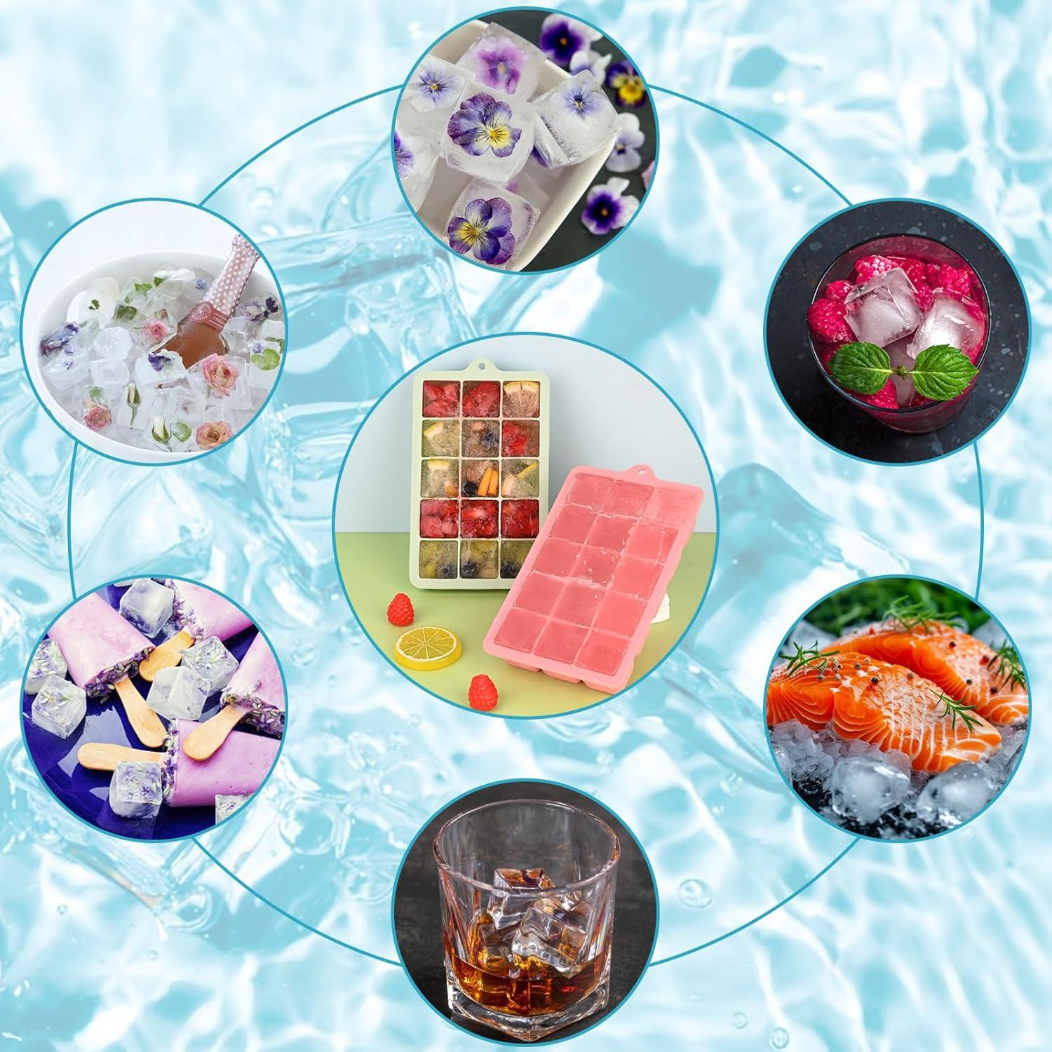 Bandeja de Hielo de Silicona HUAKENER 2 Pack Mediana