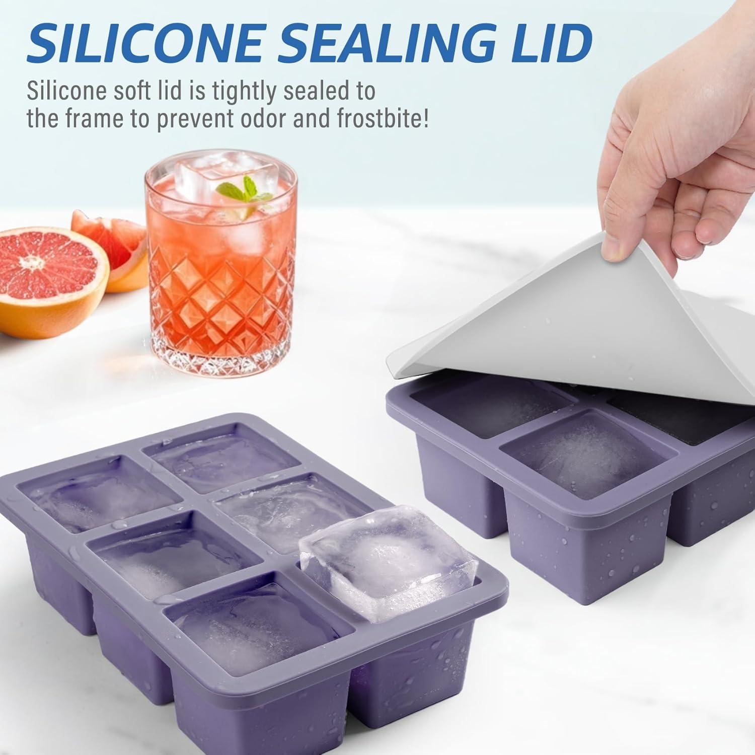 Bandeja de Hielo de Silicona Mossime 2 Piezas 5cm Cuadrados