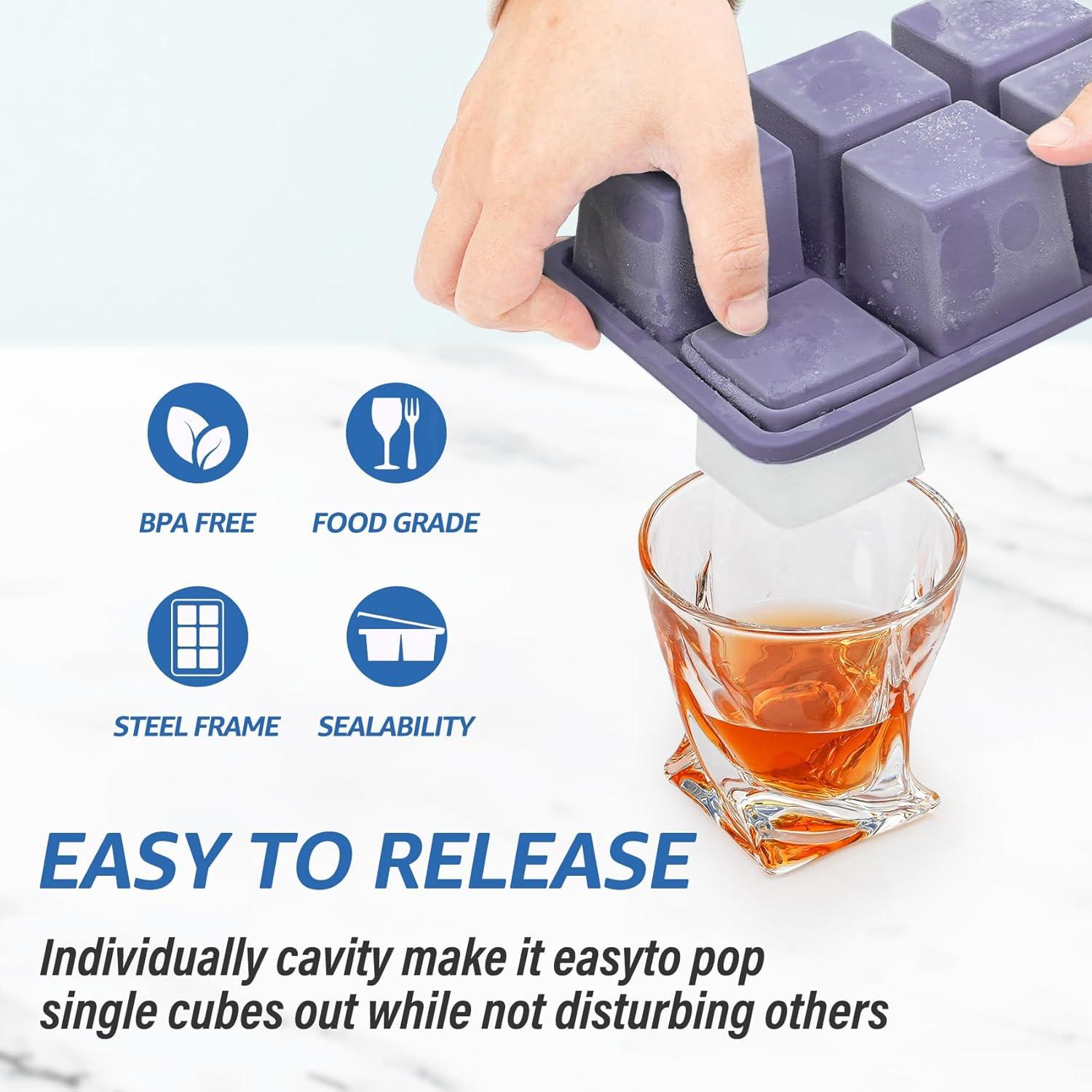 Bandeja de Hielo de Silicona Mossime 2 Piezas 5cm Cuadrados