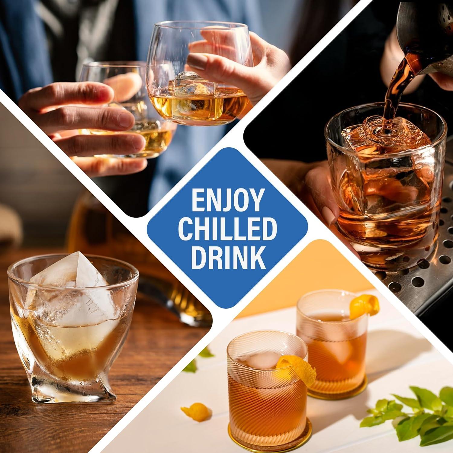 Bandeja de Hielo de Silicona Mossime 2 Piezas 5cm Cuadrados