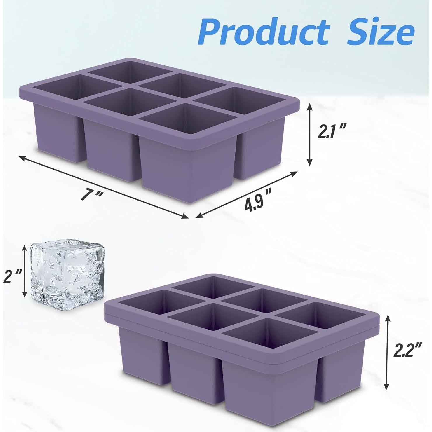 Bandeja de Hielo de Silicona Mossime 2 Piezas 5cm Cuadrados