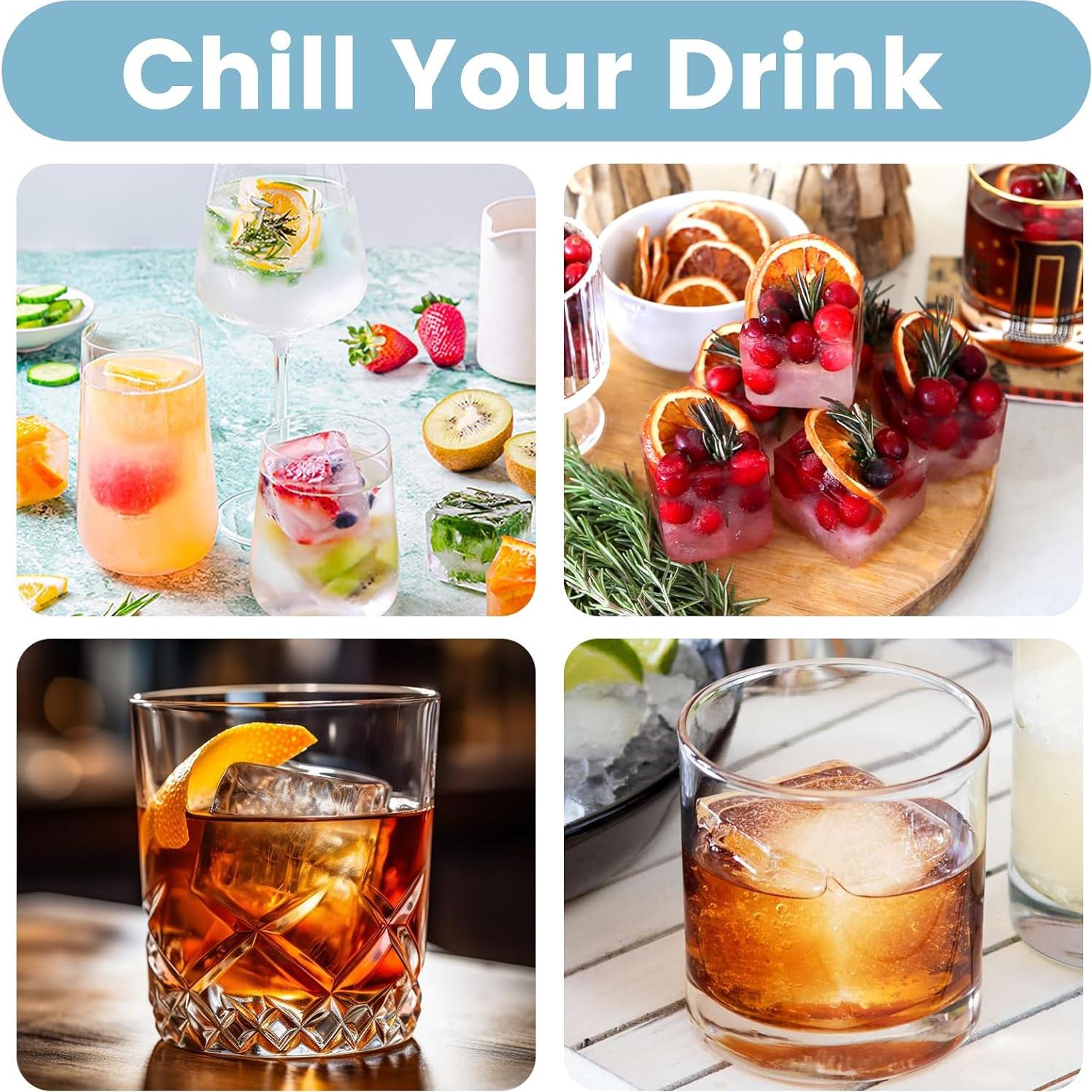 Bandeja de Hielo Grande SAWNZC 3 Pack Silicona Flexible