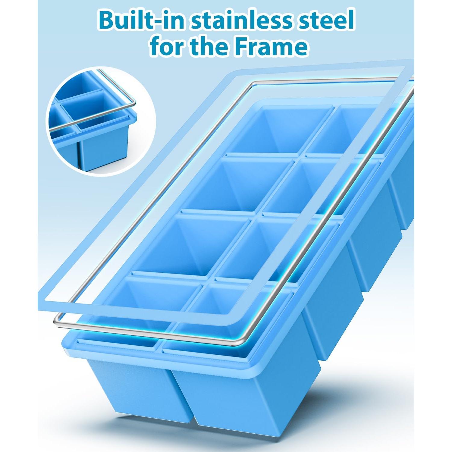 Bandeja de Hielo Grande Lxndaser 2 Piezas Silicona 5.08 cm