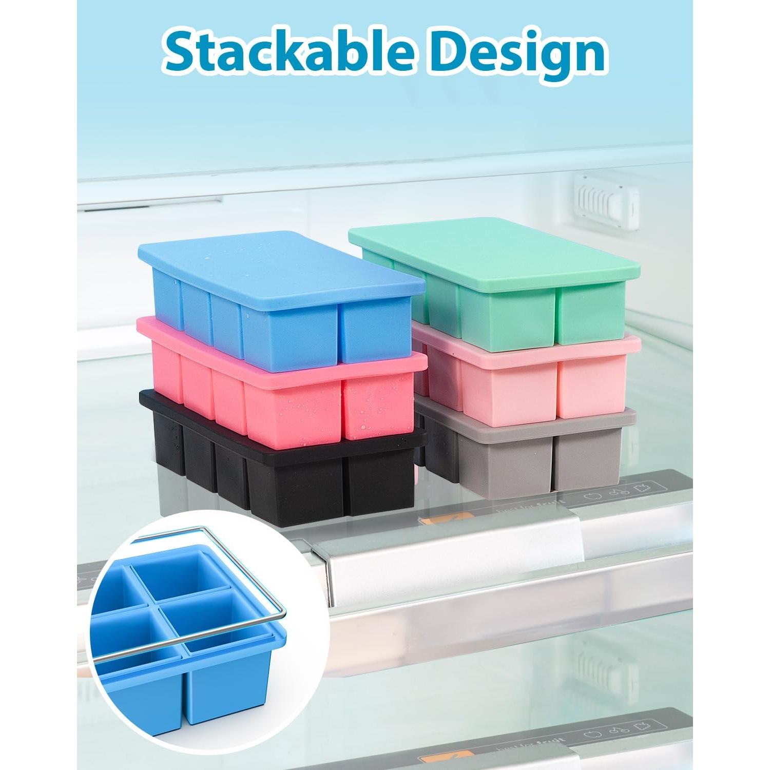 Bandeja de Hielo Grande Lxndaser 2 Piezas Silicona 5.08 cm