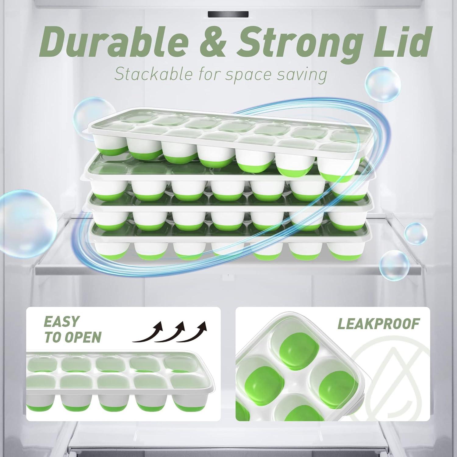 Bandeja de Hielo ChefAide con Tapa, 4 Paquetes, 56 Cubos