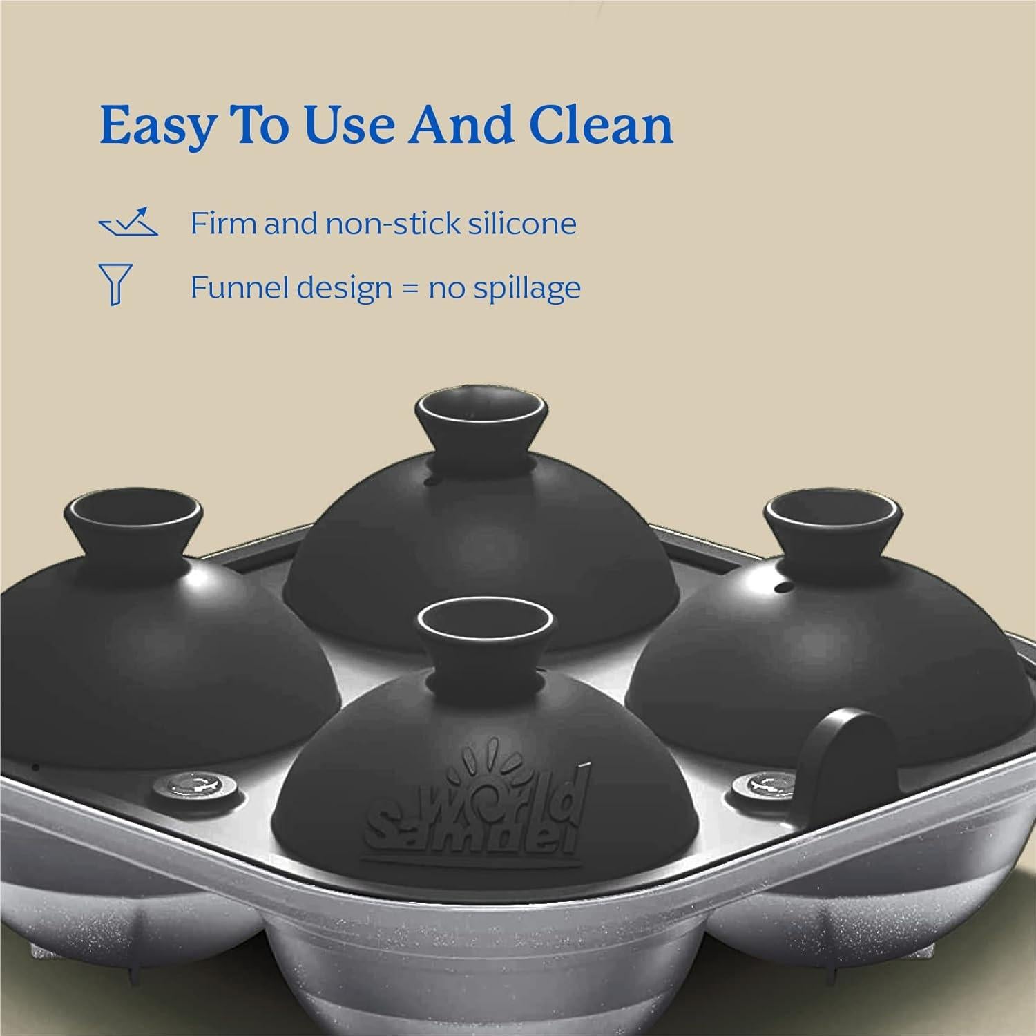 Bandejas de Hielo de Silicona Samuelworld - Combo 4 Esferas y 6 Cubos