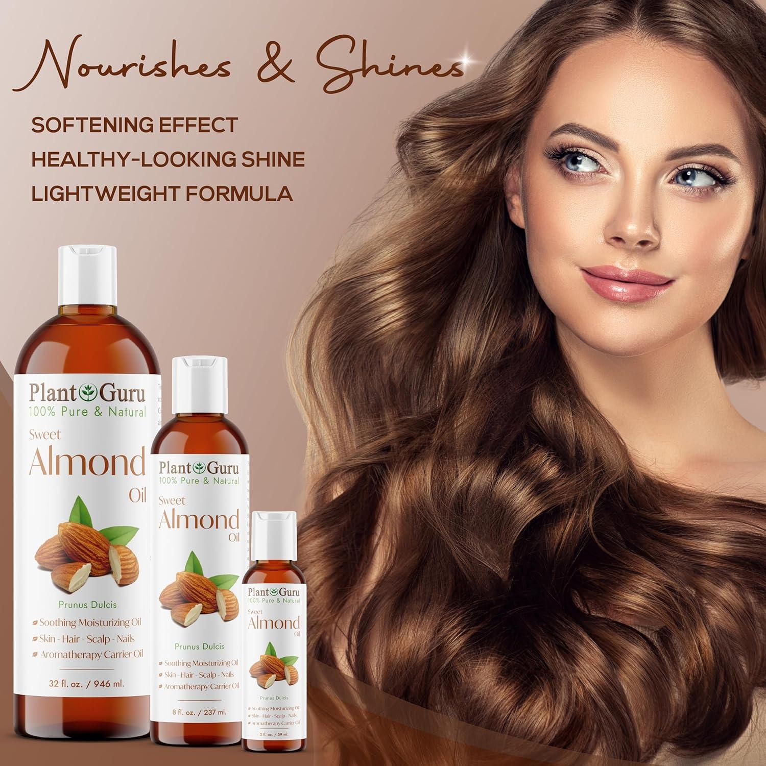 Aceite de Almendra Dulce 60 ml Plant Guru 100% Puro Natural