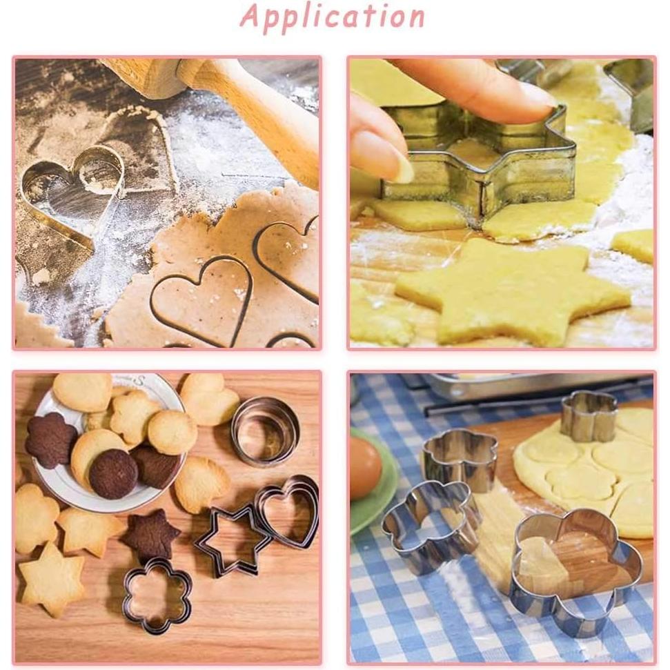 Juego de Cortadores de Galletas MCIGICM 12PCS Acero Inoxidable