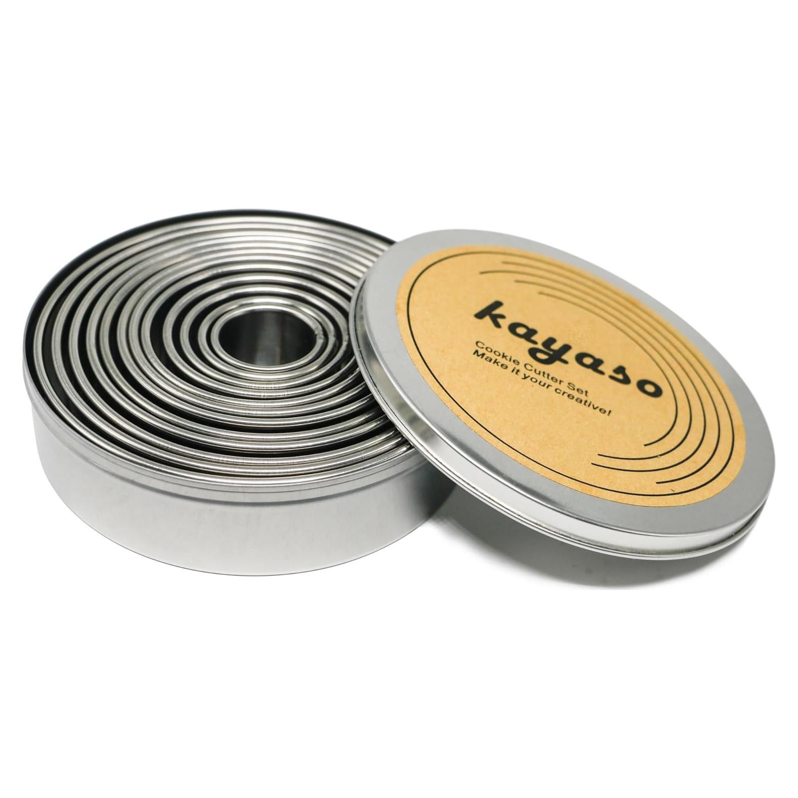 Set de Cortadores Redondos Kayaso 12 Piezas Acero Inoxidable