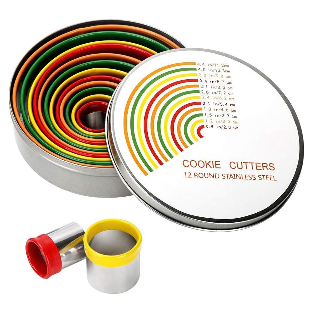 Conjunto de Cortadores de Galletas Redondos Alimat PluS 12 Pzs