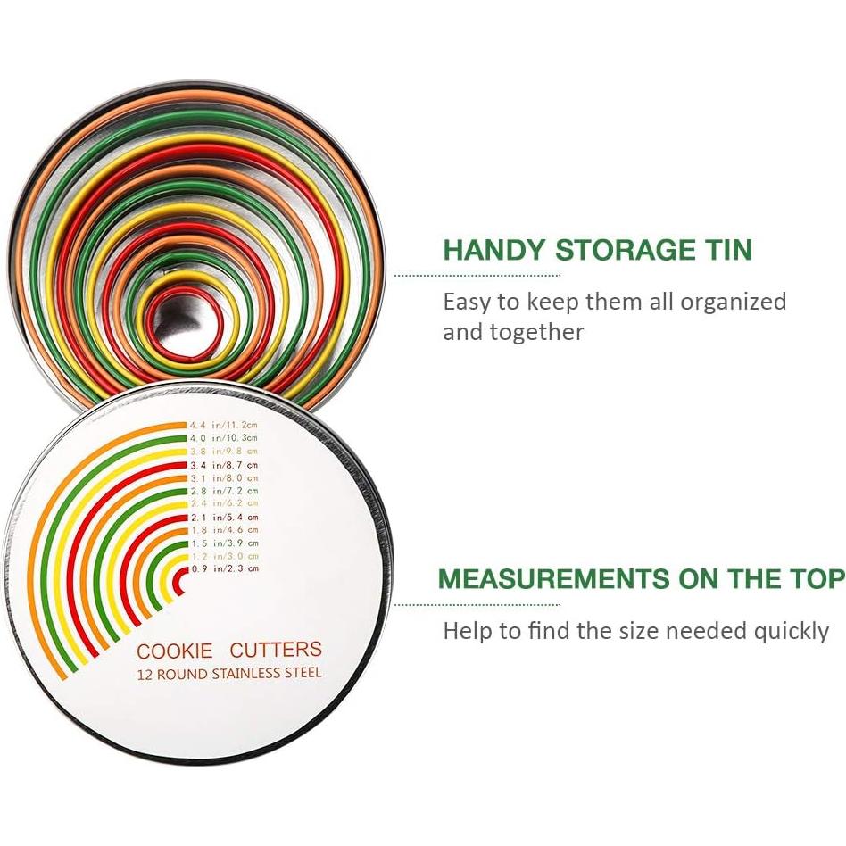Conjunto de Cortadores de Galletas Redondos Alimat PluS 12 Pzs