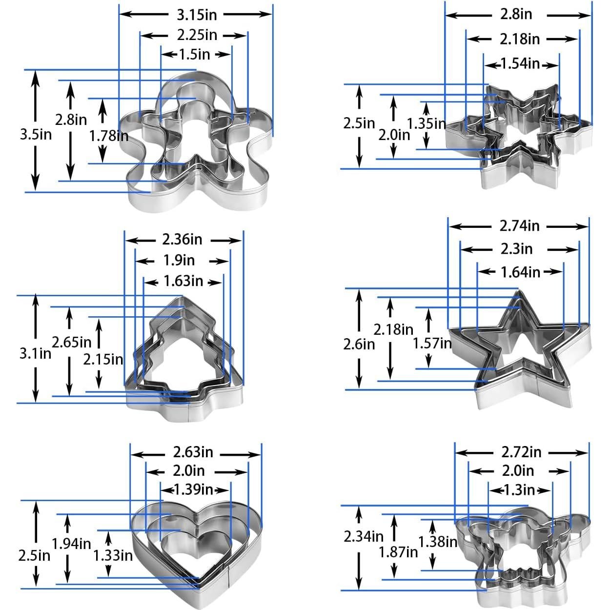 Juego de Cortadores de Galletas de Navidad YXCLIFE - 18 Piezas