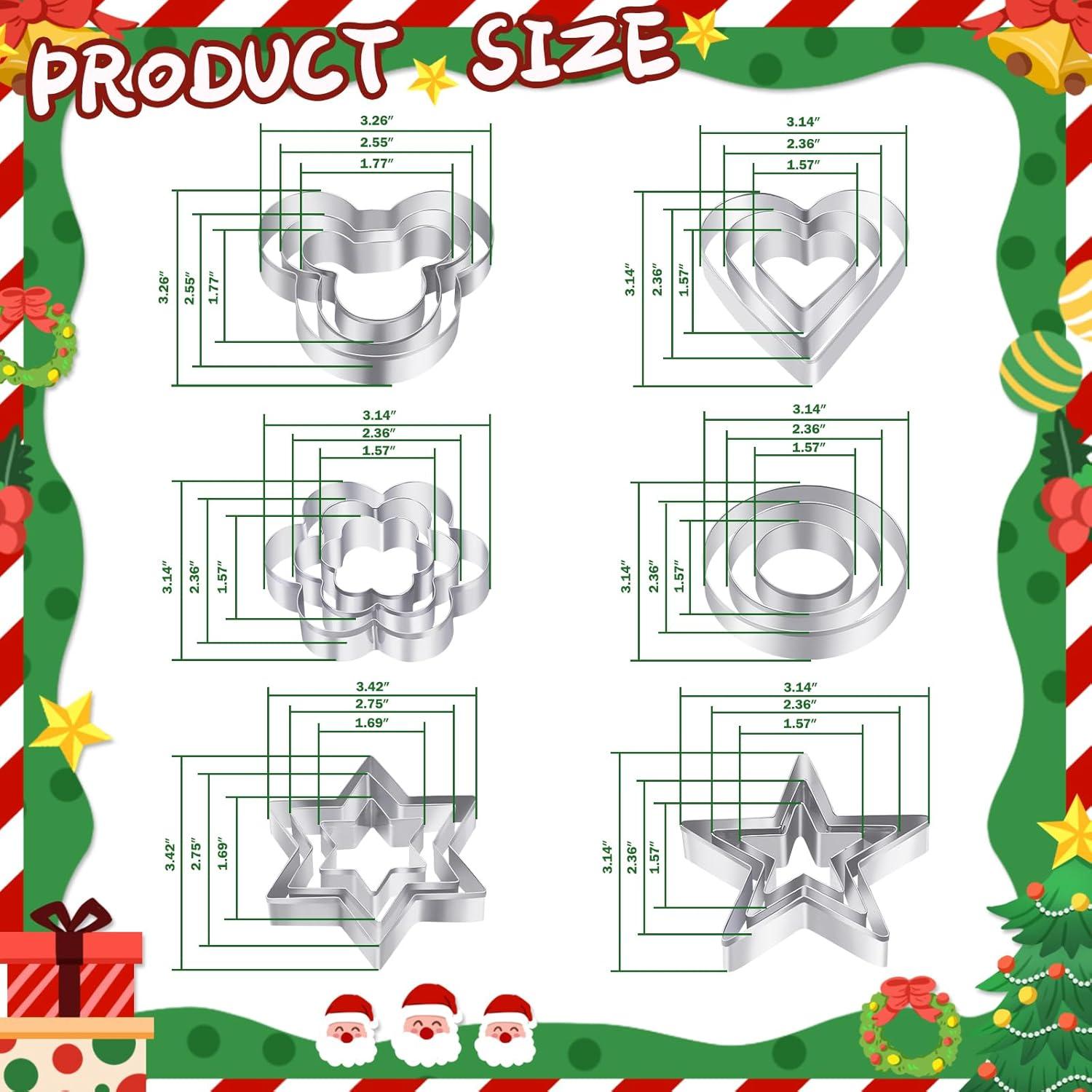 Juego de Cortadores de Galletas 18 Pcs BakingWorld - Acero Inoxidable