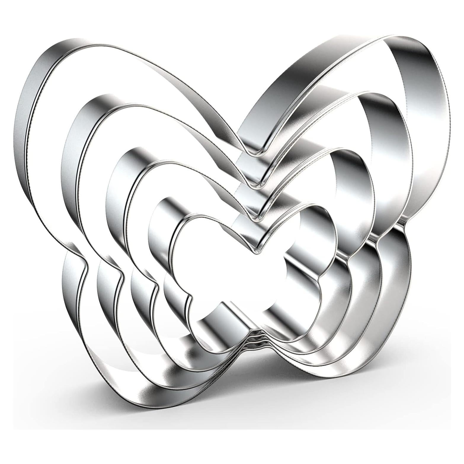 Juego de Cortadores de Galletas Mariposa QAAQS - 4 Piezas Acero Inoxidable