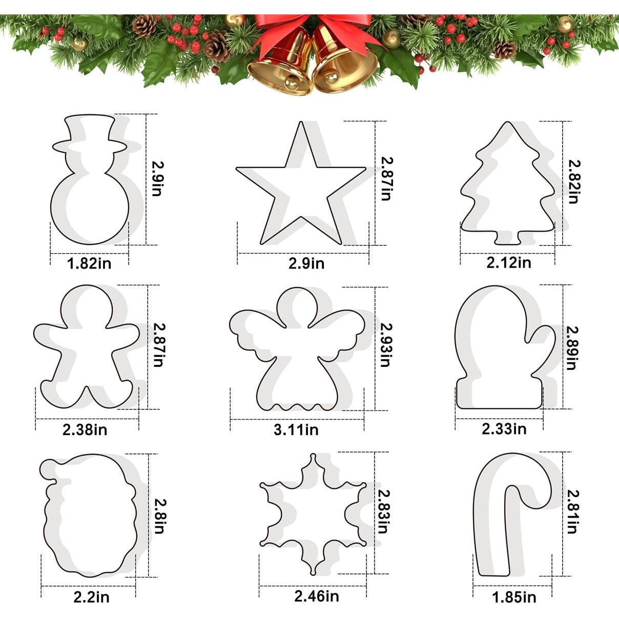 Juego de Cortadores de Galletas de Navidad Wmtidene 9 Piezas