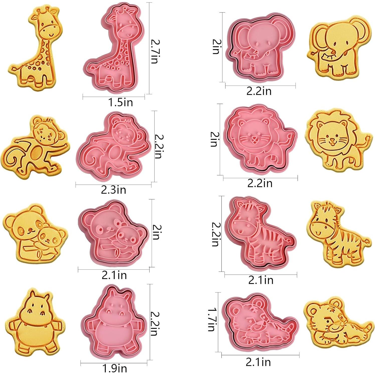 Juego de Cortadores de Galletas de Animales Sakolla - 8 Piezas 3D