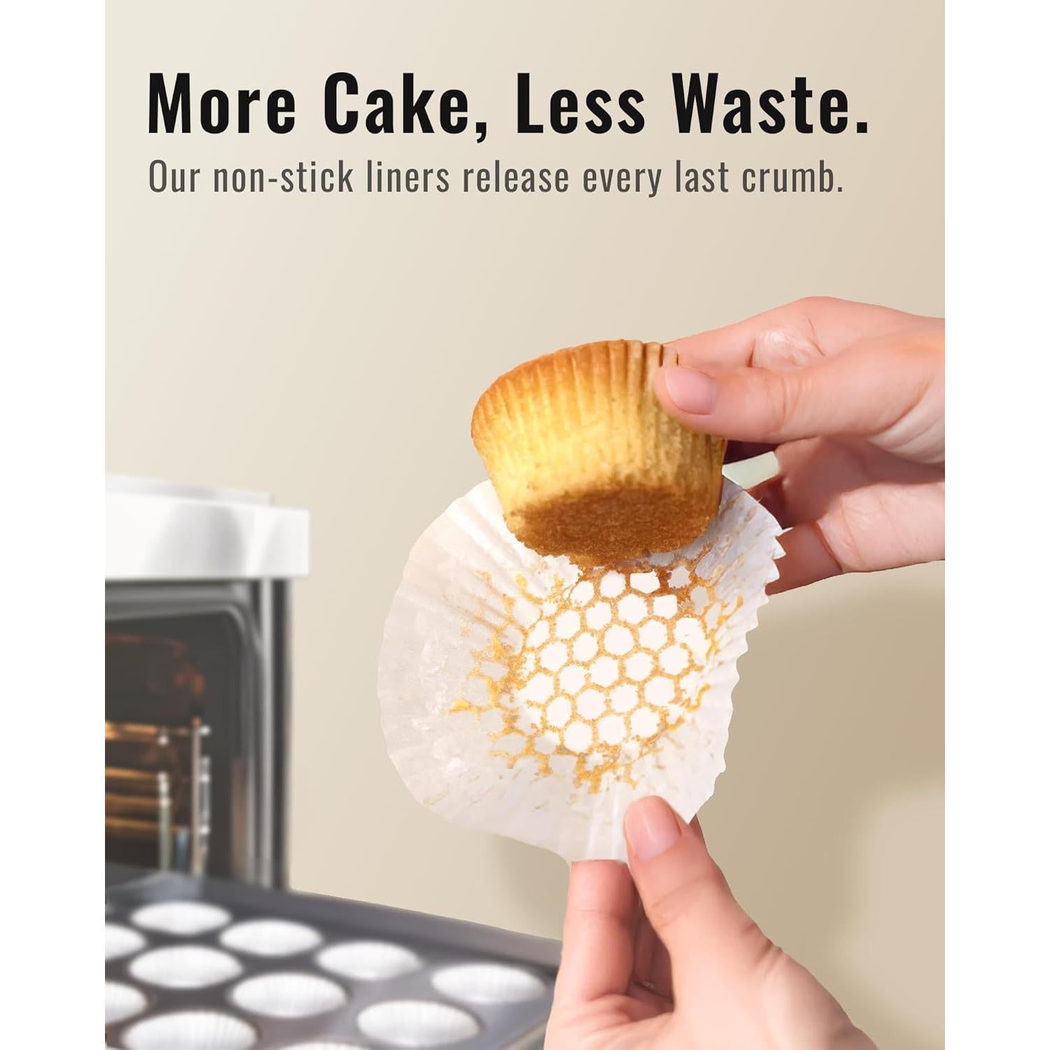 200 Forros de Cupcake Bake Choice Blancos Estándar Antiadherentes