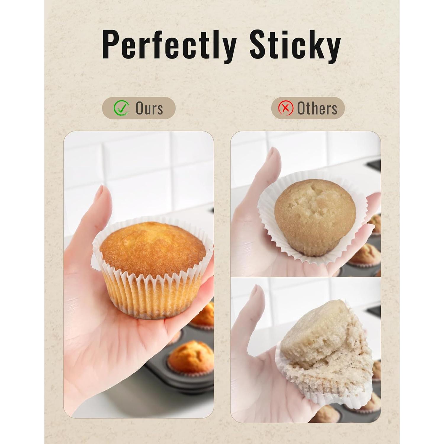 200 Forros de Cupcake Bake Choice Blancos Estándar Antiadherentes