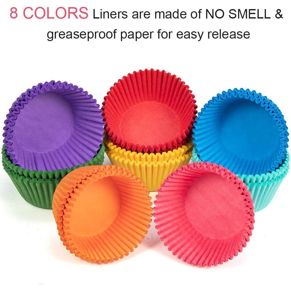 Forros para Cupcakes GiFBERA Arcoíris 400 Unidades 5 cm