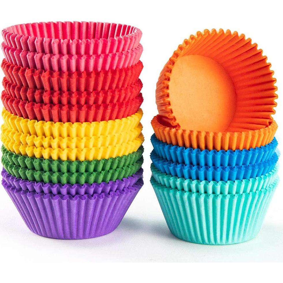 Forros para Cupcakes GiFBERA Arcoíris 400 Unidades 5 cm