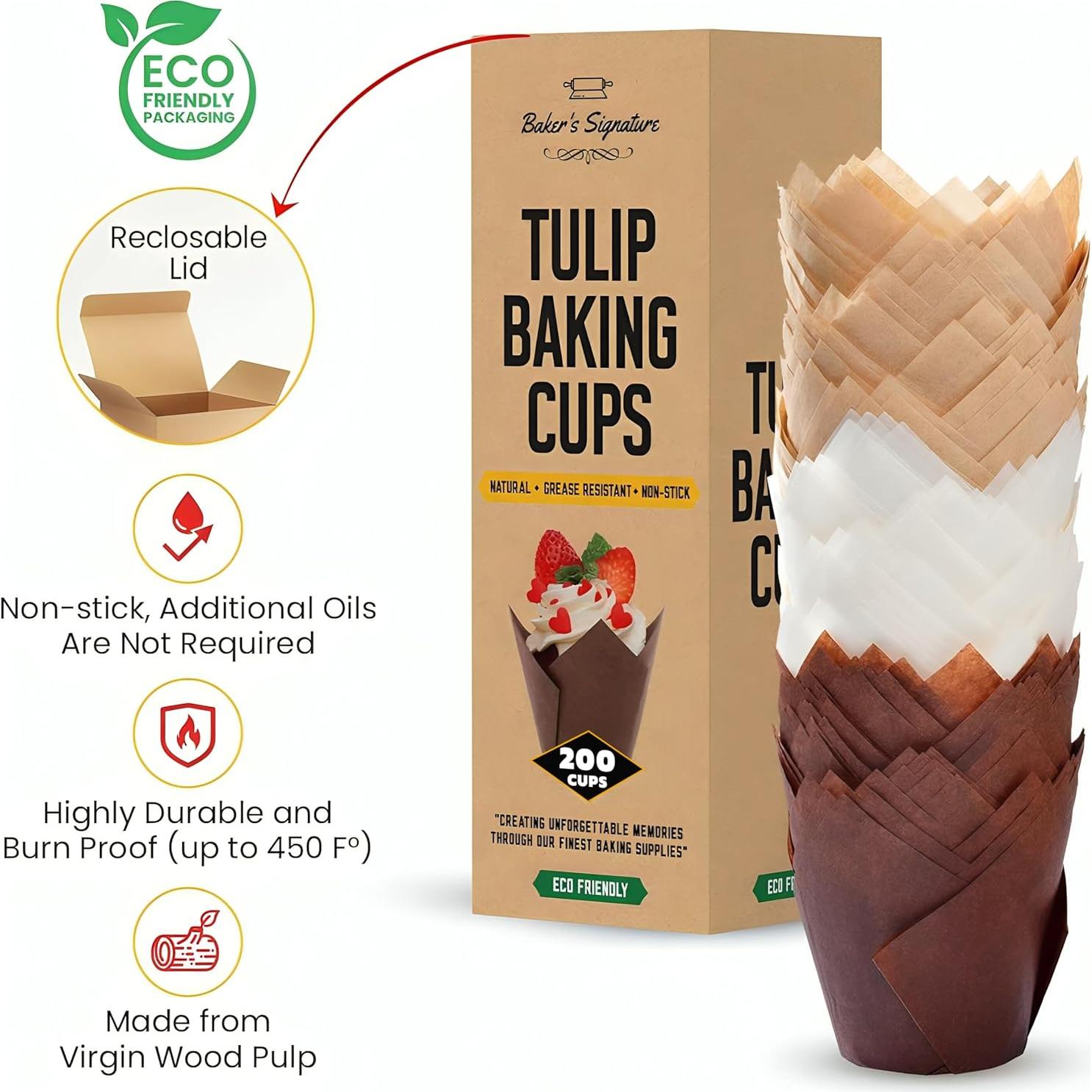 Forros para Cupcakes Tulipán Baker's Signature 200 Piezas