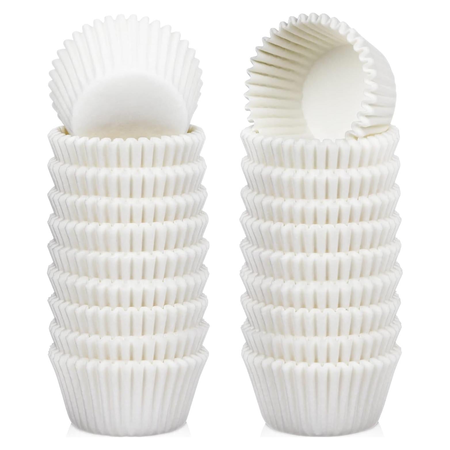 Forros para Mini Cupcakes Caperci 500 Piezas Blancos Antigrasa