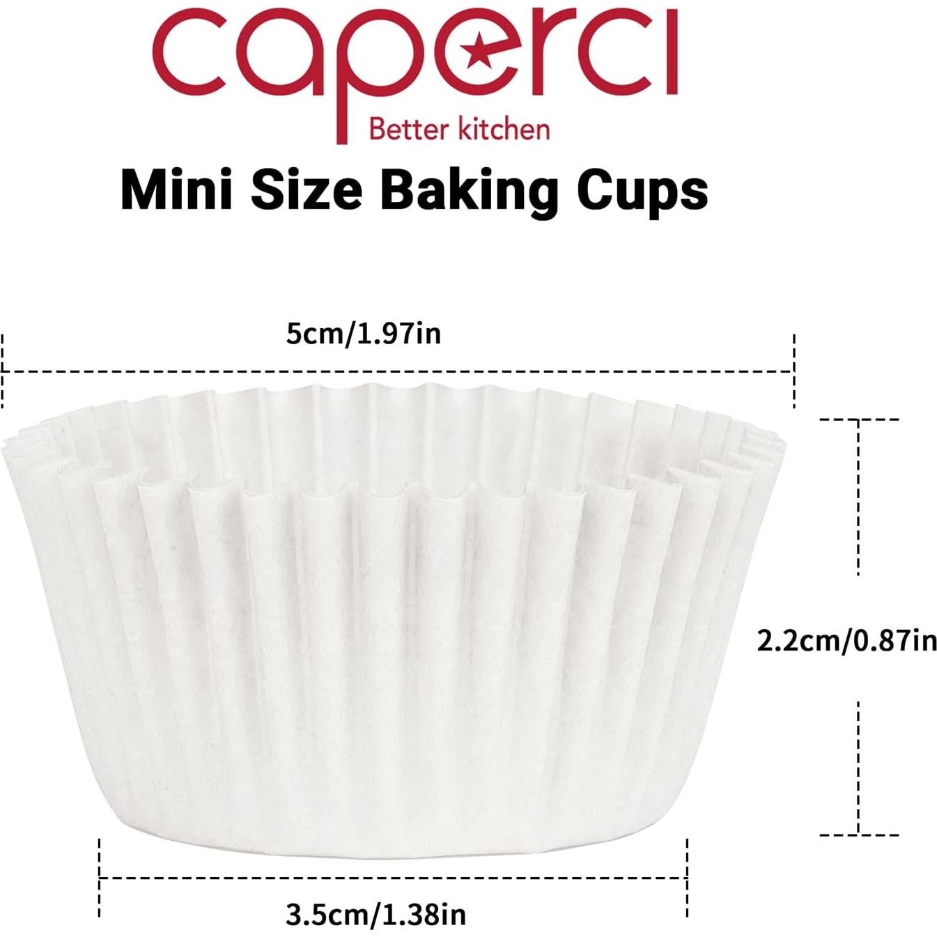 Forros para Mini Cupcakes Caperci 500 Piezas Blancos Antigrasa
