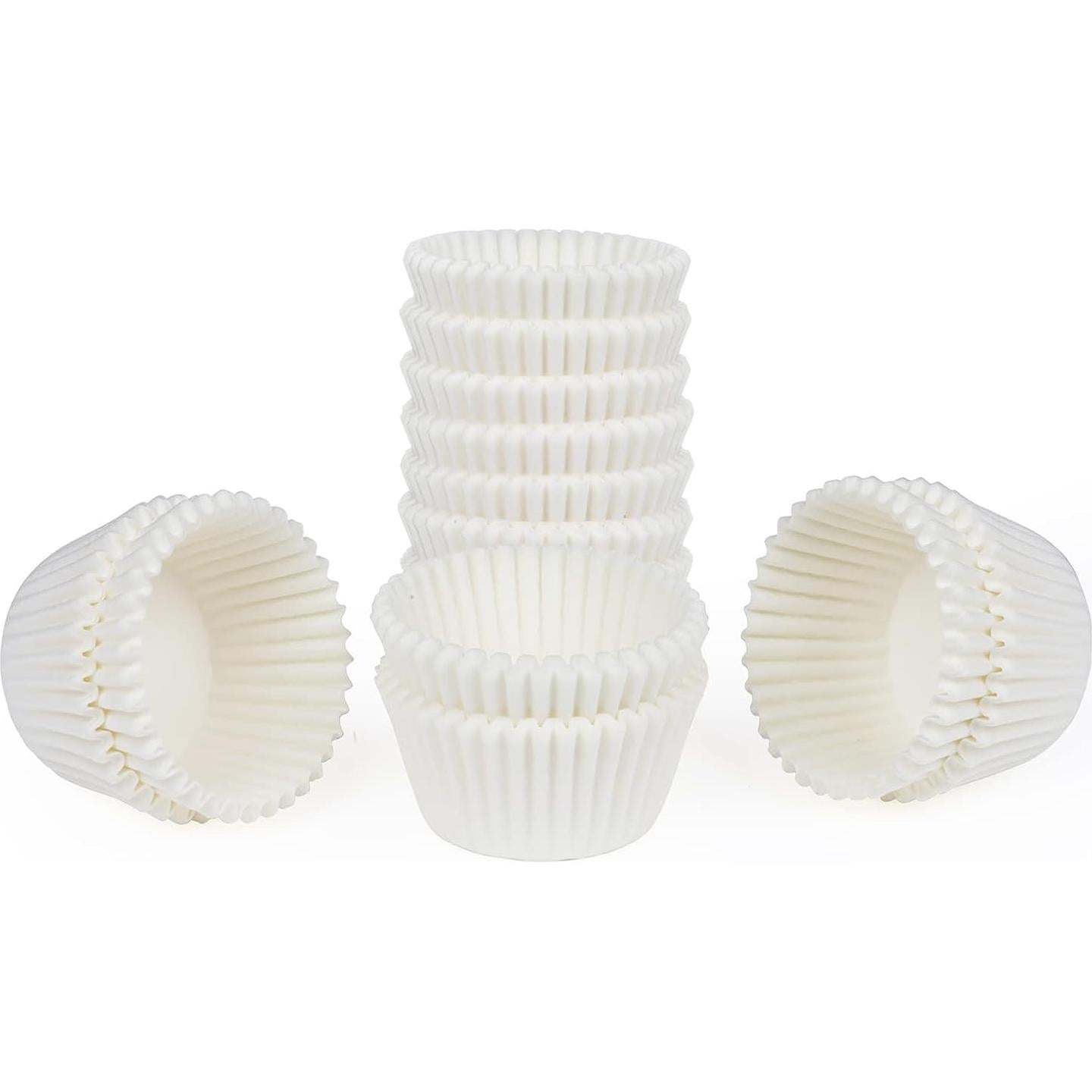 Forros para Mini Cupcakes Caperci 500 Piezas Blancos Antigrasa