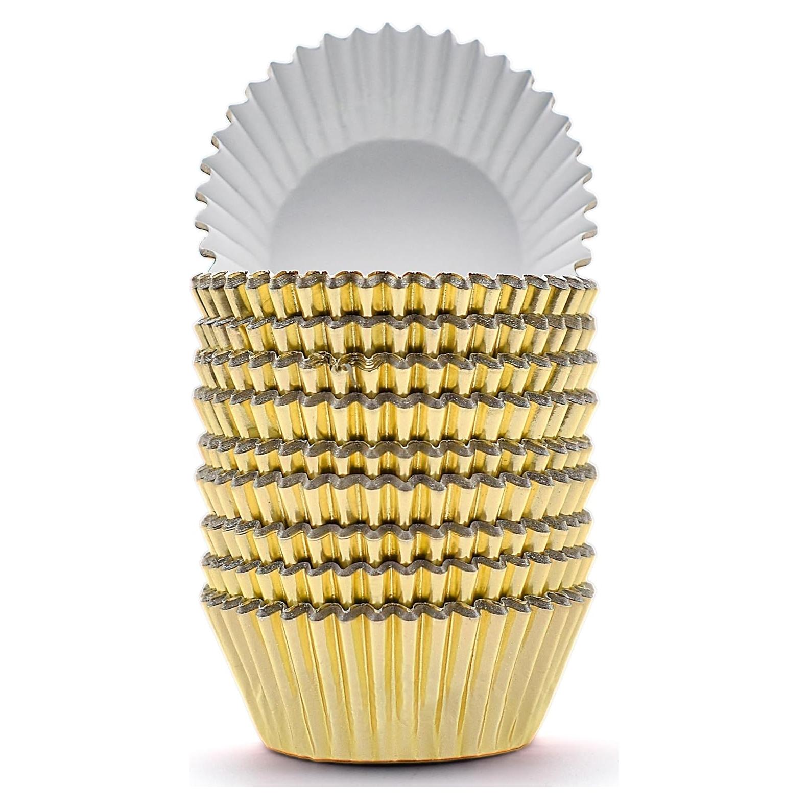 200 Moldes para Cupcake Dorados MODENGKONGJIAN 50mm Desechables