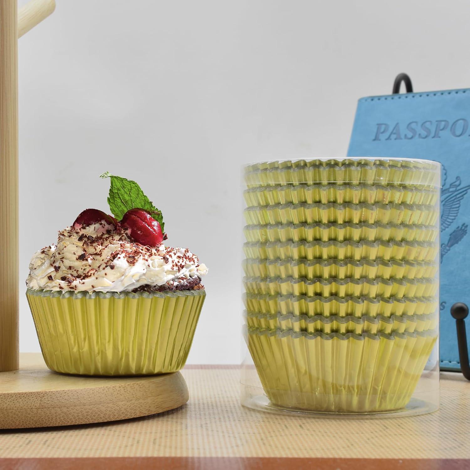 200 Moldes para Cupcake Dorados MODENGKONGJIAN 50mm Desechables