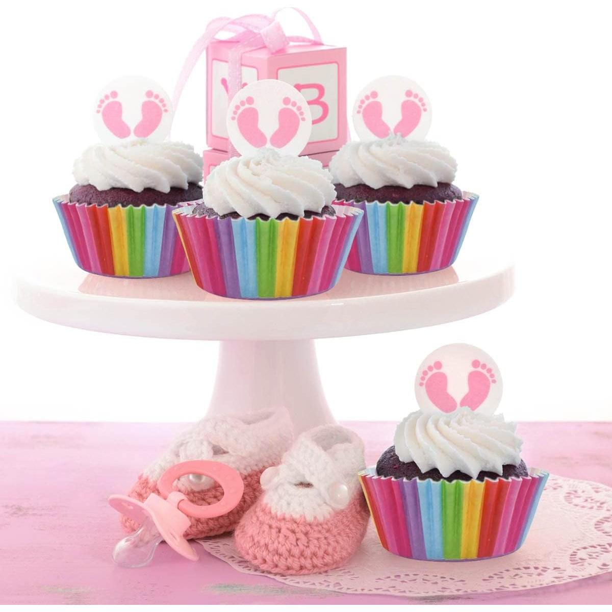 Paquete de 100 forros para cupcakes arcoíris Yuntop - 7 cm