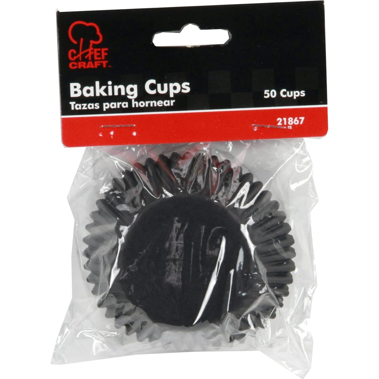 Forros para Cupcakes Chef Craft 50 Unidades Negro Desechables