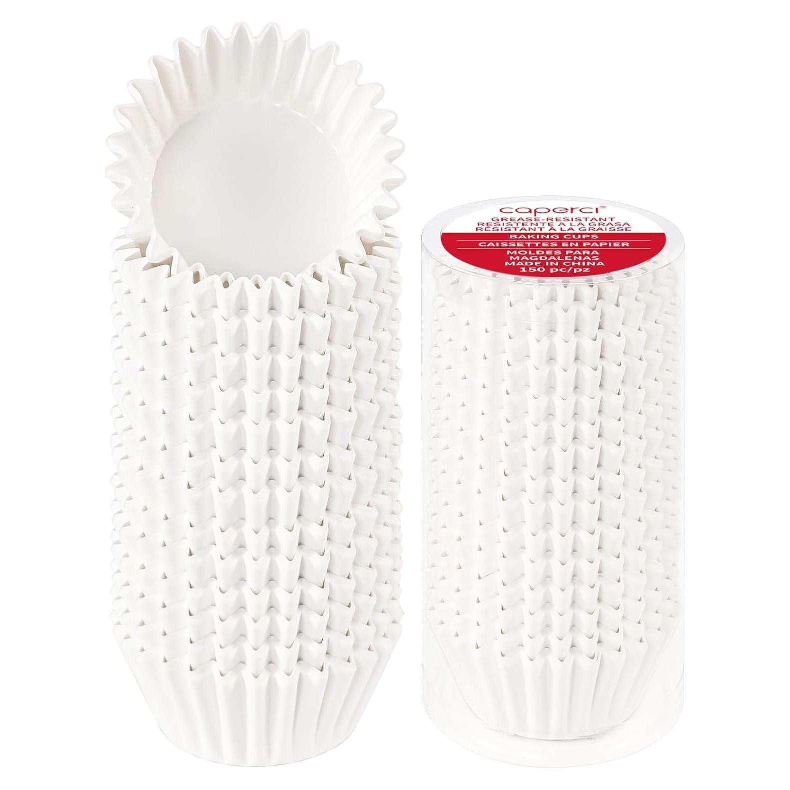 Forros de Cupcake Caperci Blancos 150 Cuentas Resistentes