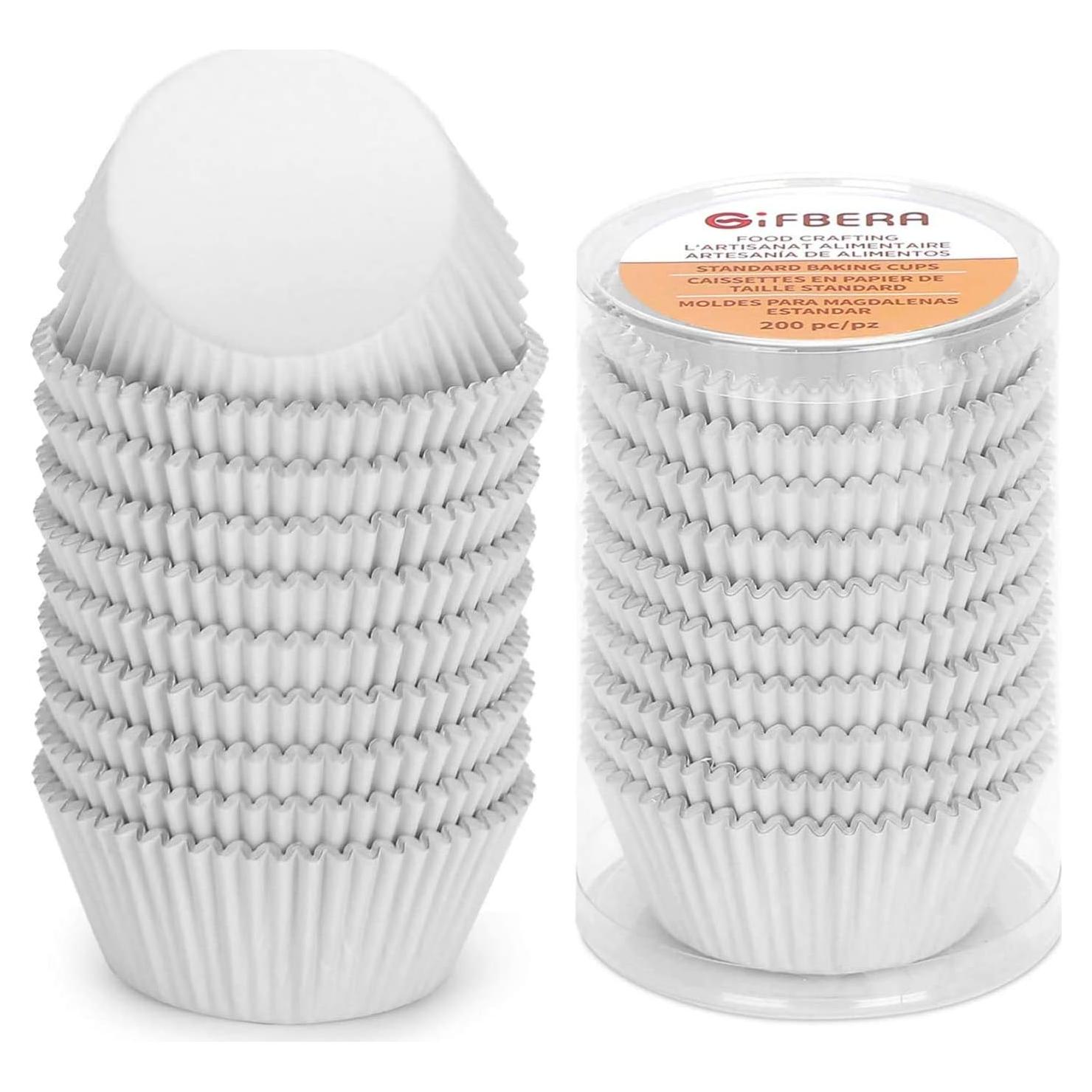 Forros de Cupcake de Foil Metálico Blanco GiFBERA 200 Unidades