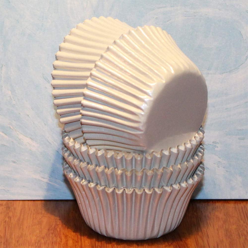 Forros de Cupcake de Foil Metálico Blanco GiFBERA 200 Unidades