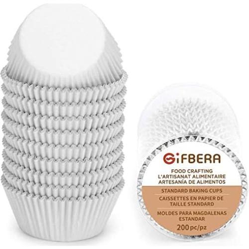 Forros de Cupcake de Foil Metálico Blanco GiFBERA 200 Unidades