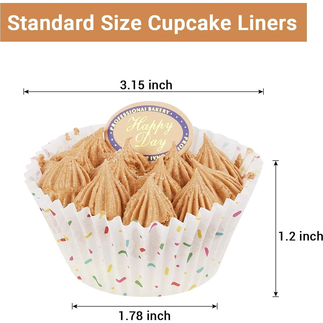 Forros para Cupcake Gifbera 200 Unidades Blancos con Chispas