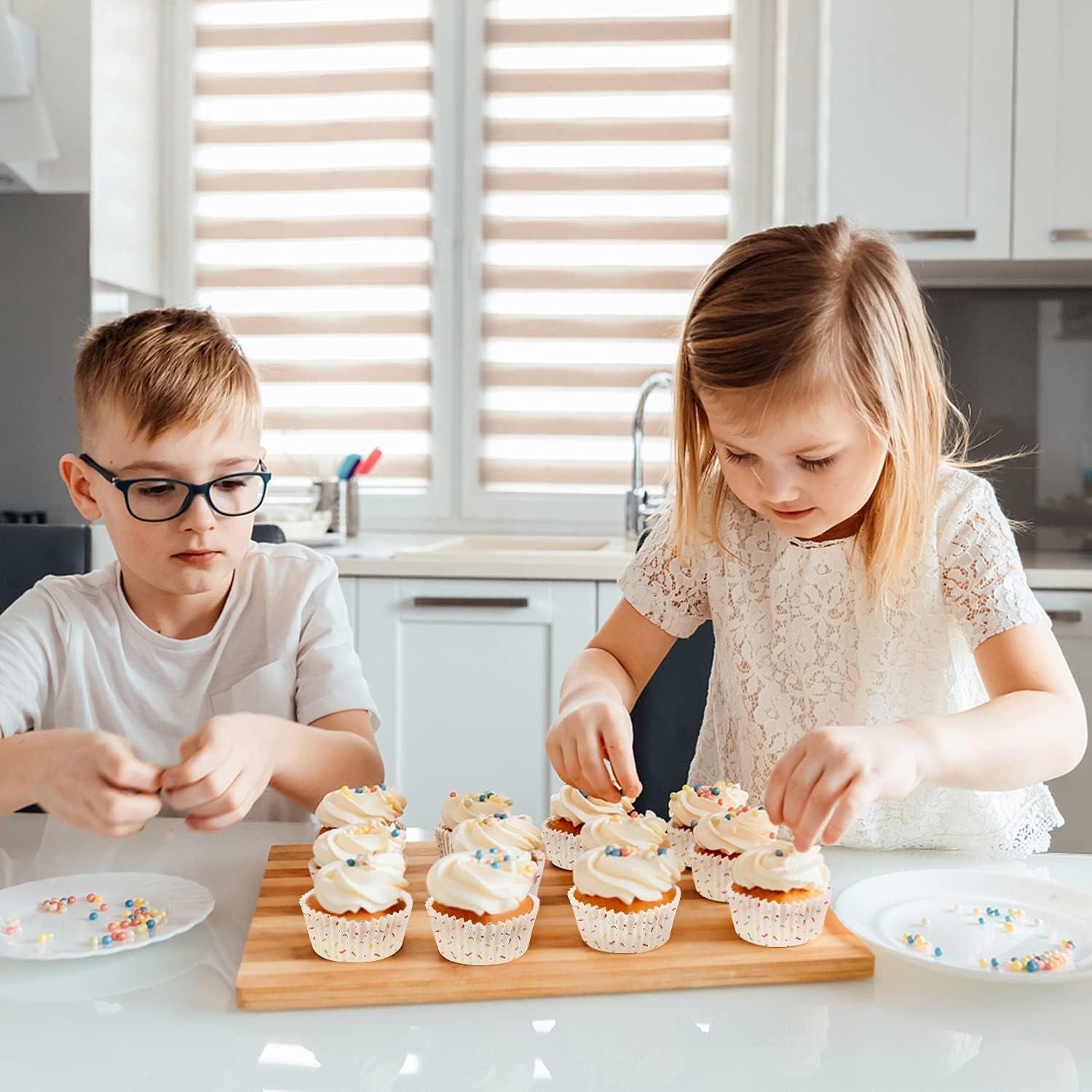 Forros para Cupcake Gifbera 200 Unidades Blancos con Chispas