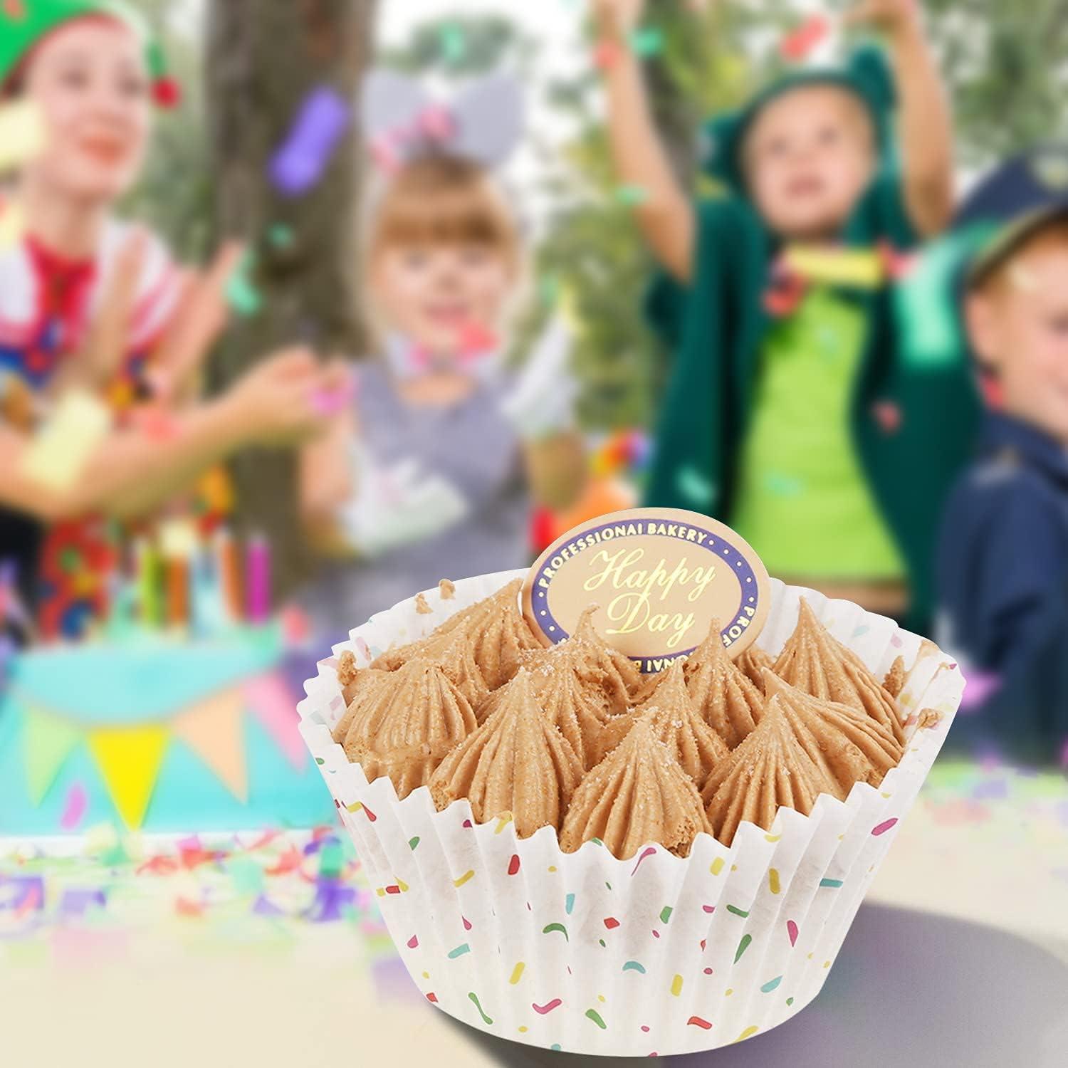 Forros para Cupcake Gifbera 200 Unidades Blancos con Chispas