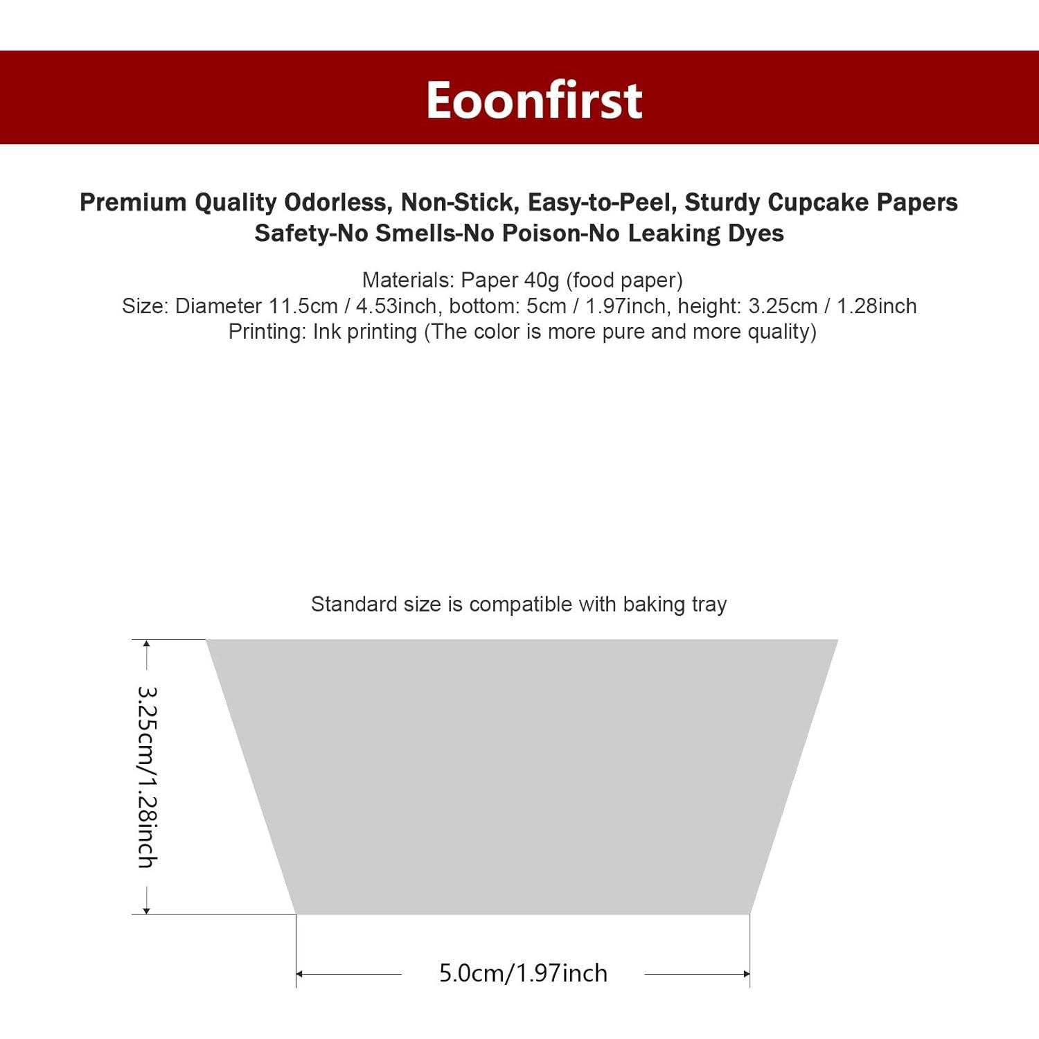 Moldes para Hornear Cupcakes Eoonfirst 200 Pcs Estándar Naturales