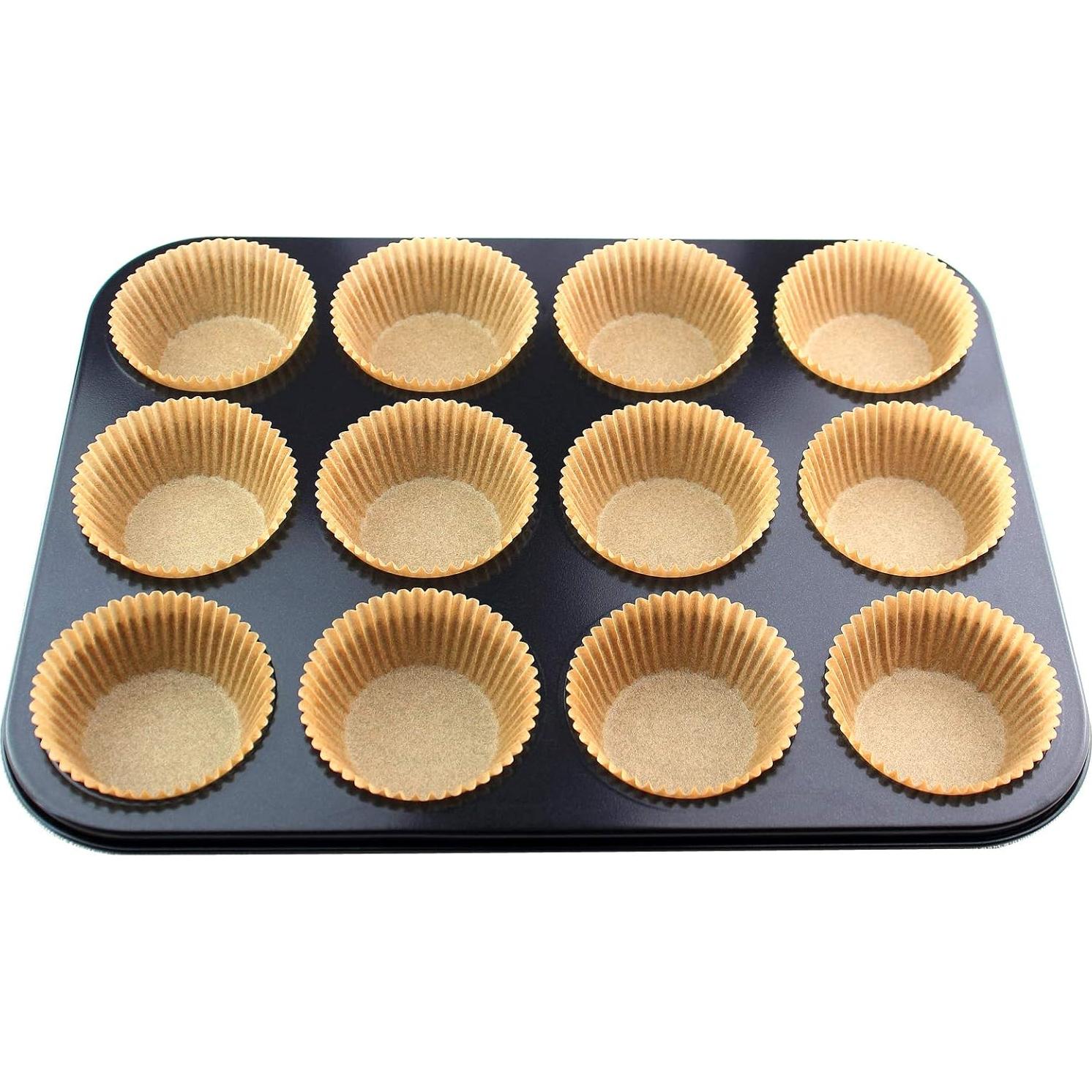 Moldes para Hornear Cupcakes Eoonfirst 200 Pcs Estándar Naturales
