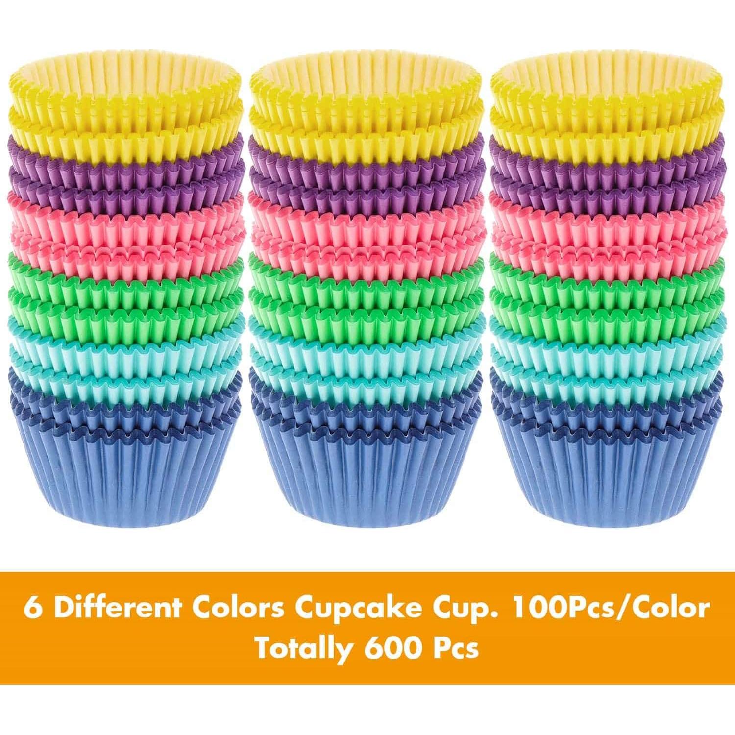 Forros para Cupcakes Selizo 600 Pcs Papel 5 cm Colores Brillantes