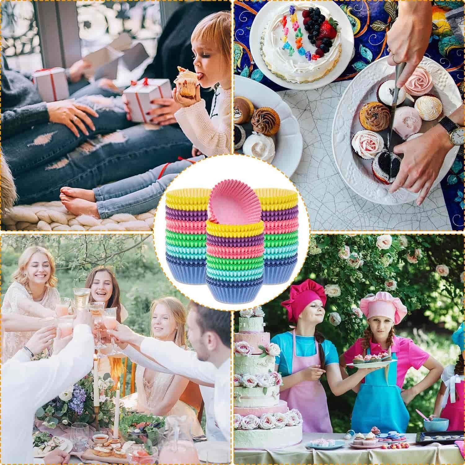 Forros para Cupcakes Selizo 600 Pcs Papel 5 cm Colores Brillantes