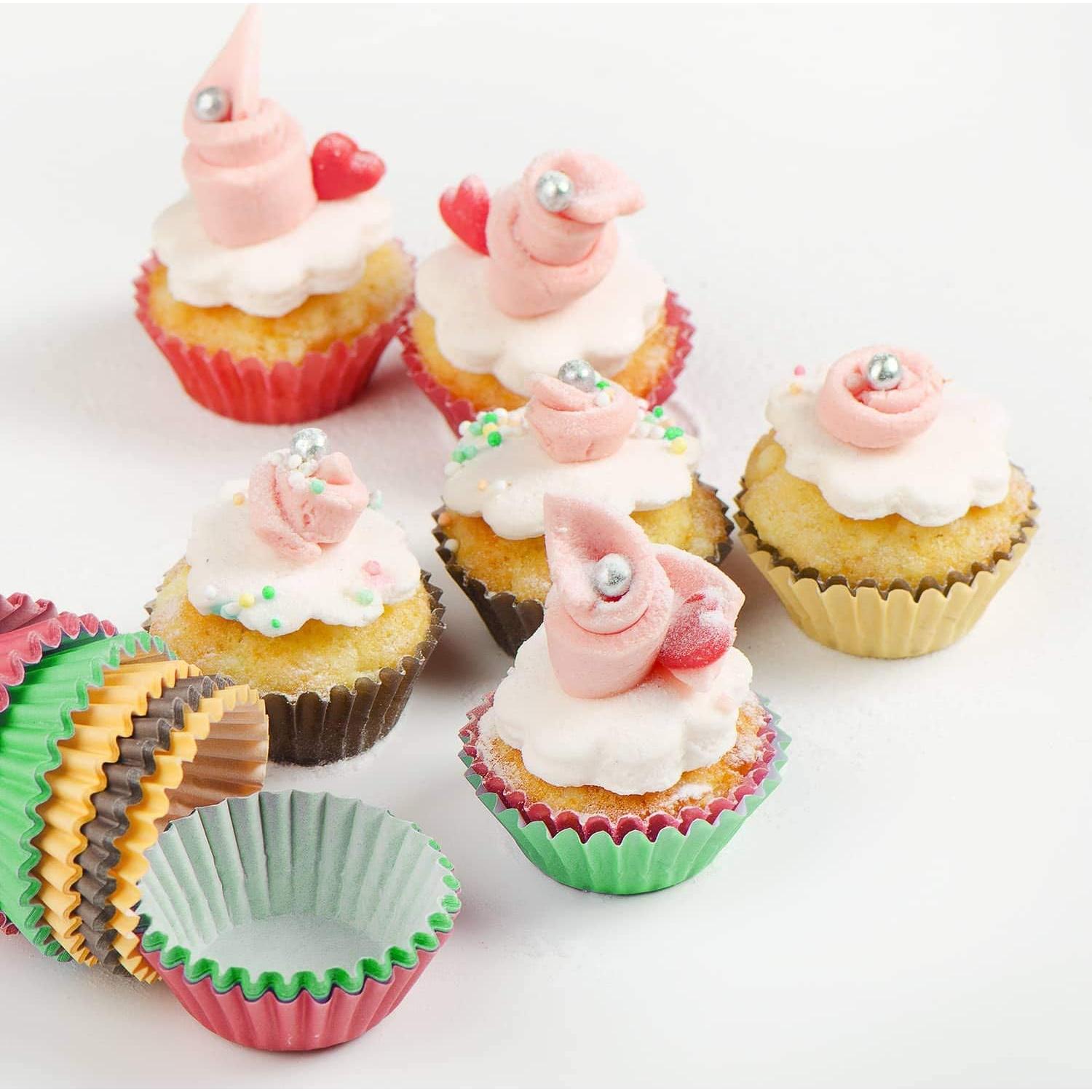 Forros para Cupcakes Selizo 600 Pcs Papel 5 cm Colores Brillantes
