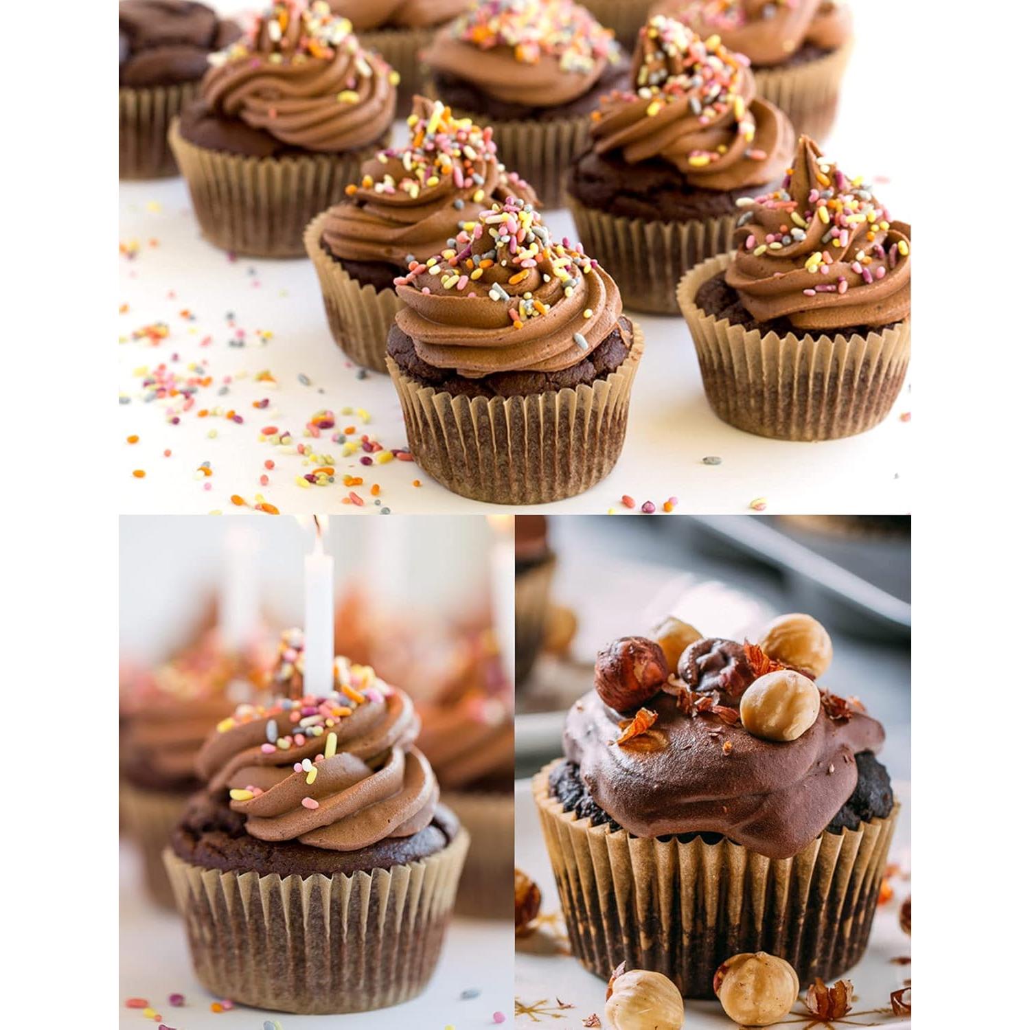 Forros de Cupcake Jumbo GiFBERA 200 Unidades Papel Natural