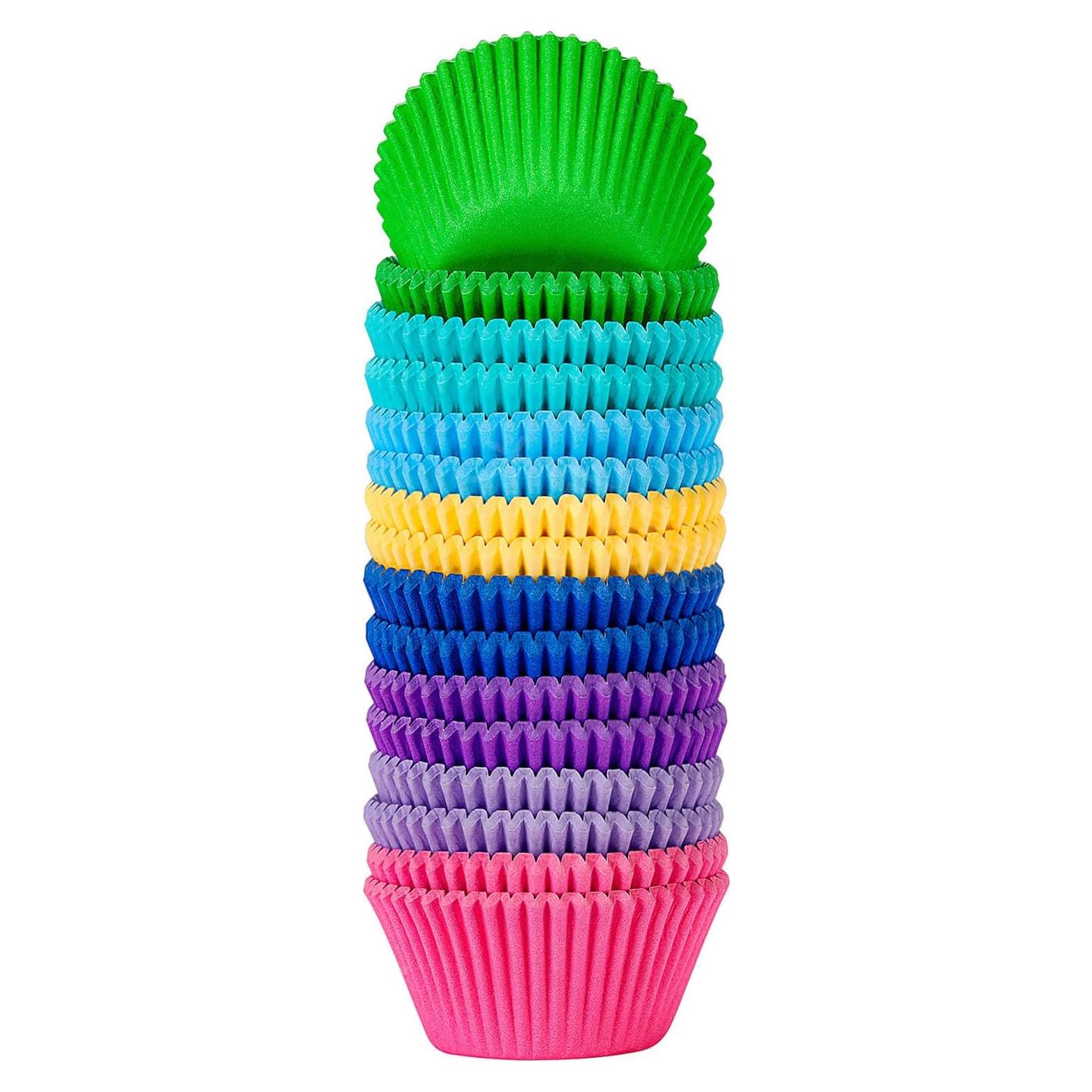Forros de Cupcake Estándar xlloest Arcoíris Brillantes 400 Pzas