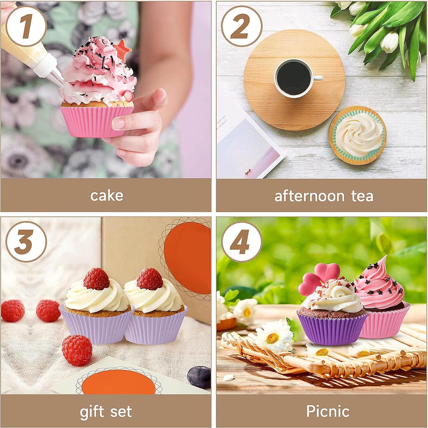 Forros de Cupcake Estándar xlloest Arcoíris Brillantes 400 Pzas