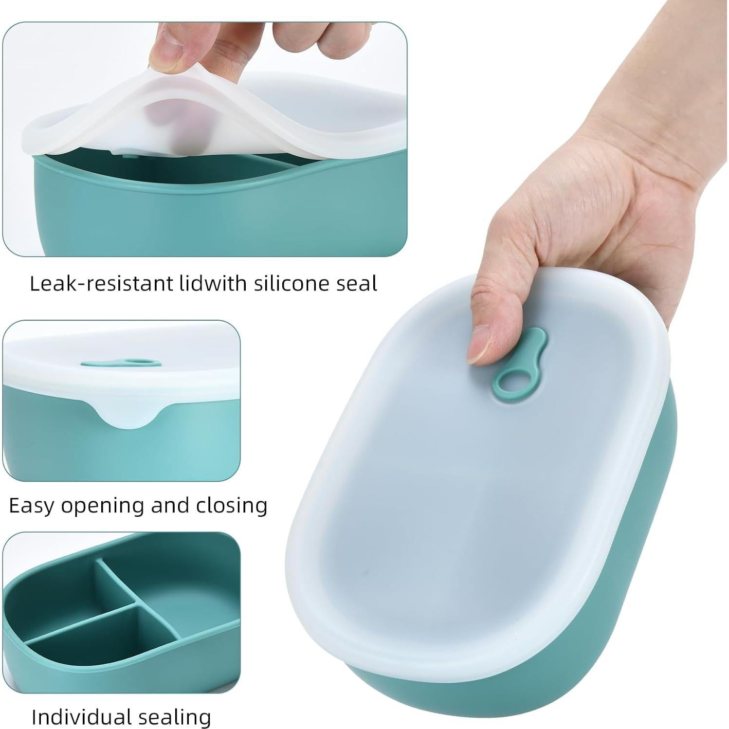 Caja Bento Orghcyi de Silicona 3 Compartimentos 0.4 kg