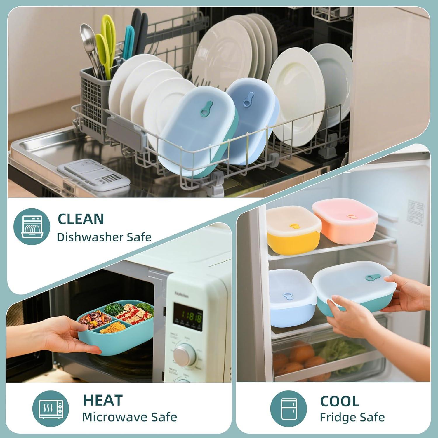 Caja Bento Orghcyi de Silicona 3 Compartimentos 0.4 kg