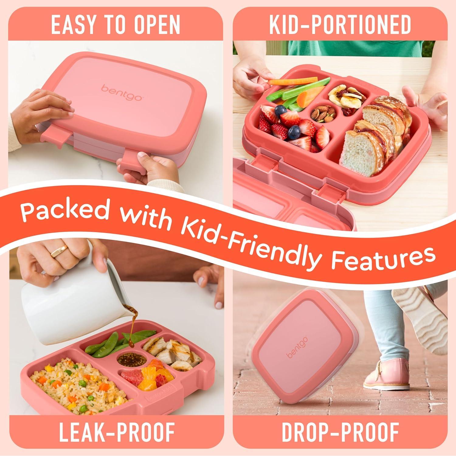Caja de Almuerzo Bentgo Kids Coral 5 Compartimentos 2.4L